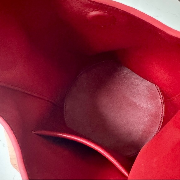 Reformation Small Leather Silvana Bucket Bag - Lipstick Red - Picture 11 of 16